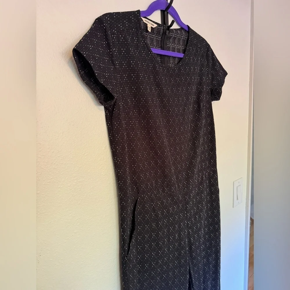 NEW Bridge & Burn Wheeler Jumpsuit Cropped Black Dots 100% Cotton Size XS NWOT